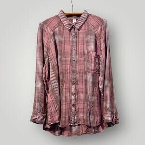 BP Nordstrom Women's Plaid Size XL; Pink Plaid Button Down